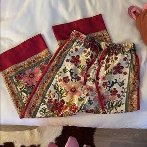 ZARA Vibrant Floral Printed Culotte Wide Leg Trousers